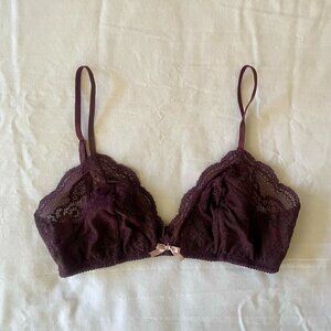 Eberjey "Anouk" Lace Bralette in burgundy/dark mauve (S)